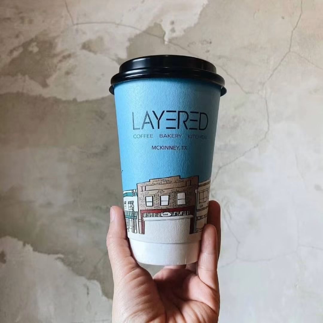 Layered coffee cup